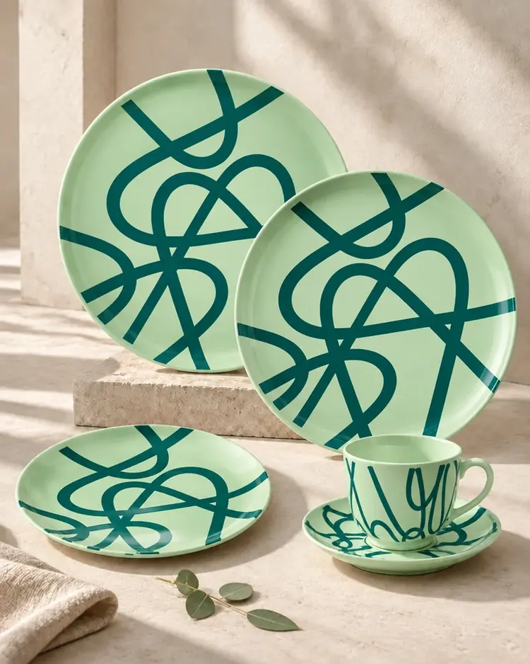 Imperfection Tangle Pistachio 32-piece Dinner Set