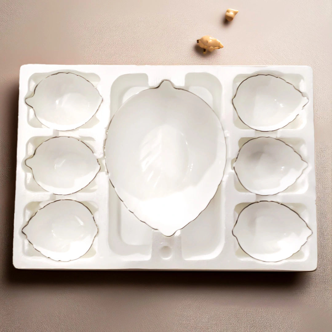 Ivory Petals -  7 Pcs Dessert Set