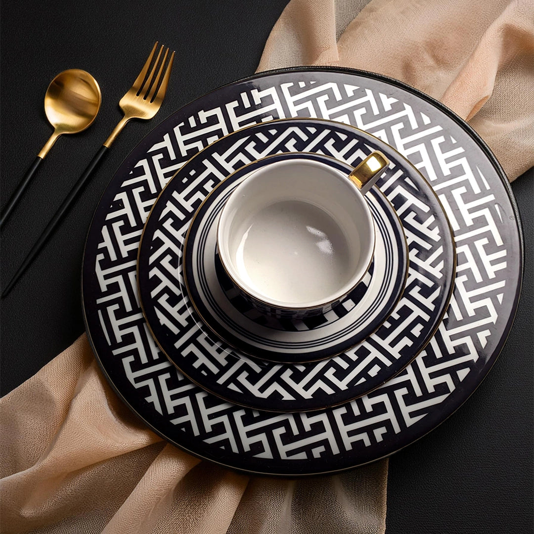 Ornate Black - 24 Pcs Dinner Set